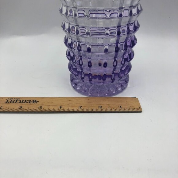Purple and Clear Textured Glass Pitcher Ombre Unique - Picture 10 of 13